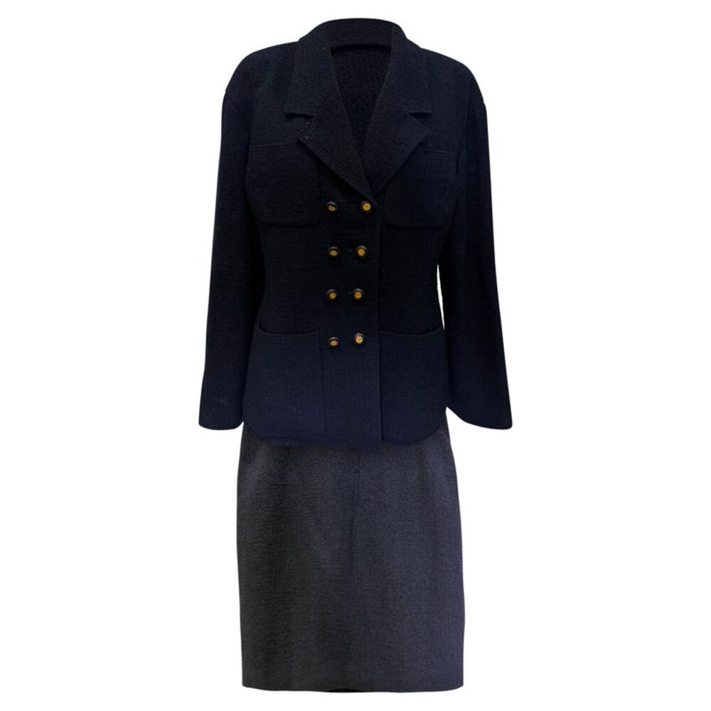 Chanel Evening Jacket and Skirt in Navy Blue Wool